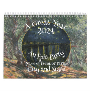 Party 2024 Dance Mixer Patio Celebration Garden Calendar