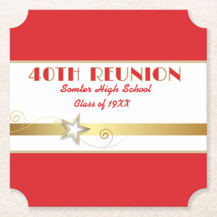 Party! 40th Class Reunion custom  Paper Coaster