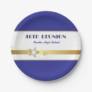 Party! 40th Class Reunion custom Paper Plates