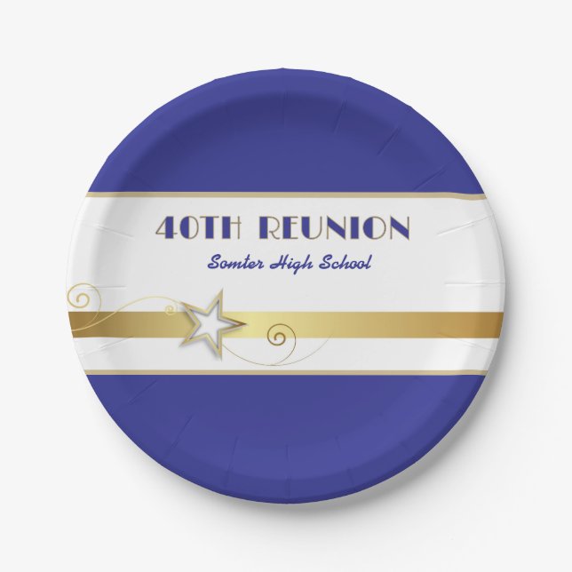 Party! 40th Class Reunion custom  Paper Plates (Front)
