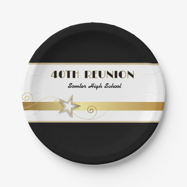 Party! 40th Class Reunion custom  Paper Plates (Front)