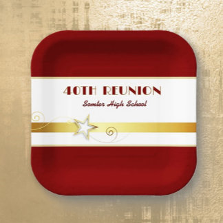 Party! 40th Class Reunion custom  Paper Plates