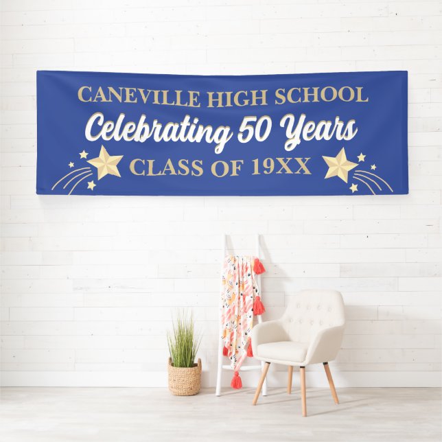 Party! 50 Years! 12 Ft Big Class Reunion banner (Insitu)