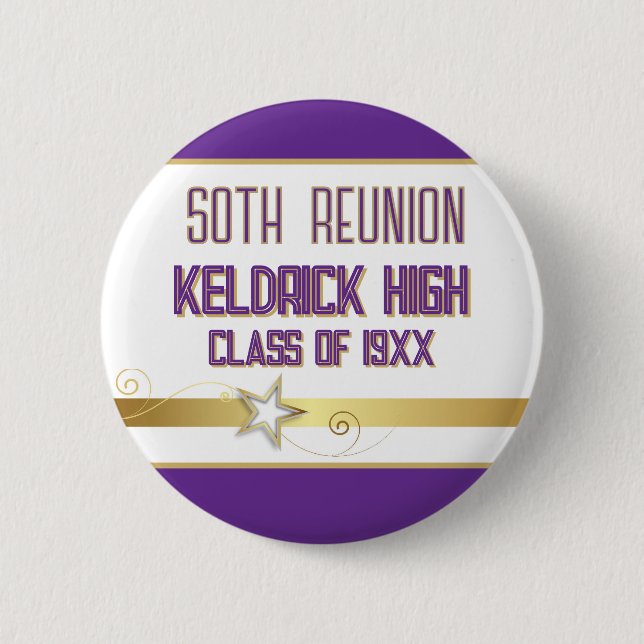 Party! 50th Class Reunion custom  Button (Front)