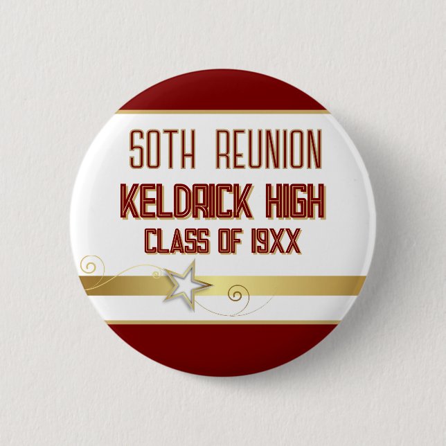 Party! 50th Class Reunion custom  Button (Front)
