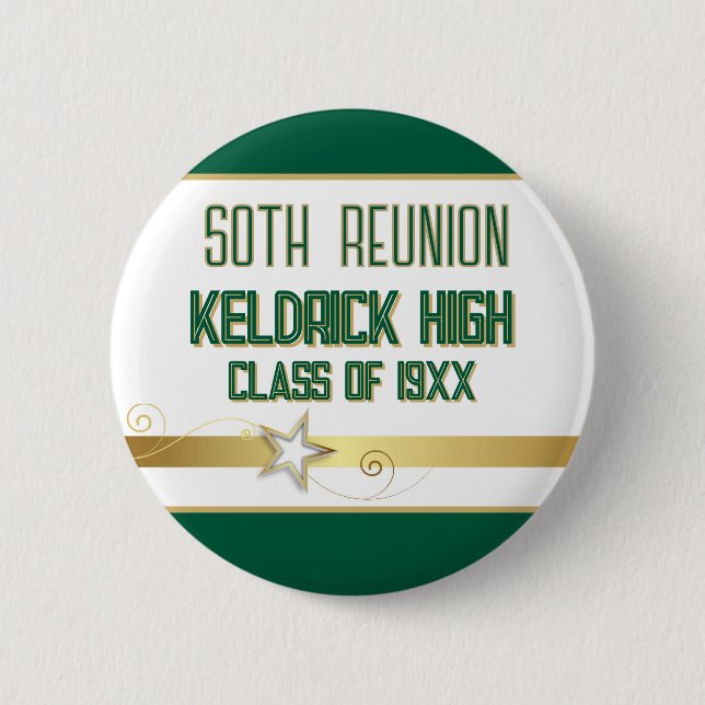 Party! 50th Class Reunion custom  Button (Front)