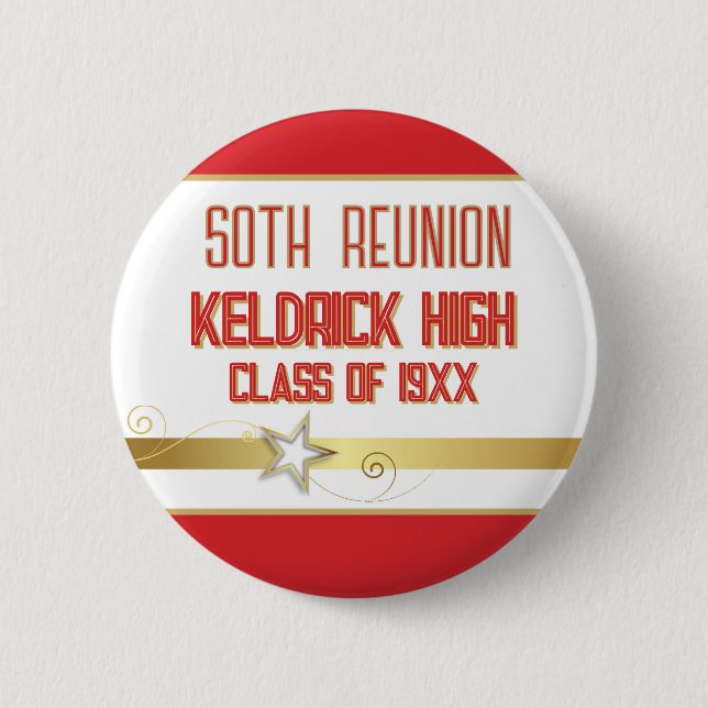 Party! 50th Class Reunion custom  Button (Front)