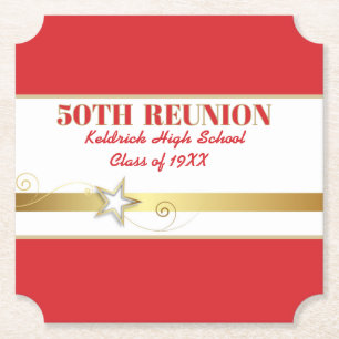 Party! 50th Class Reunion custom  Paper Coaster
