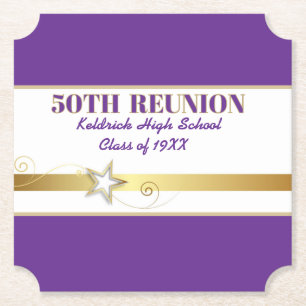 Party! 50th Class Reunion custom  Paper Coaster