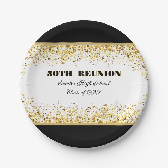 Party! 50th Class Reunion custom  Paper Plates (Front)