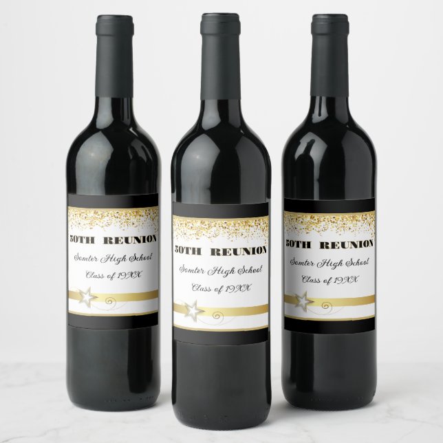 Party! 50th Class Reunion custom  Wine Label (Bottles)