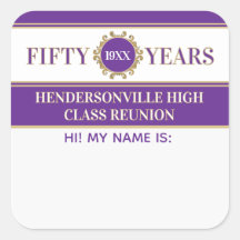 Party! 50th Reunion Celebration Name tag sticker