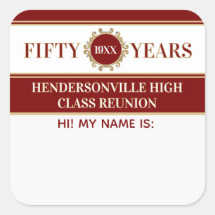 Party! 50th Reunion Celebration Name tag sticker