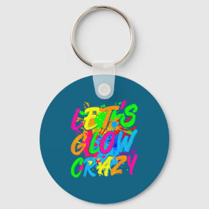 Party 80s group team lets crazy retro colorful keychain