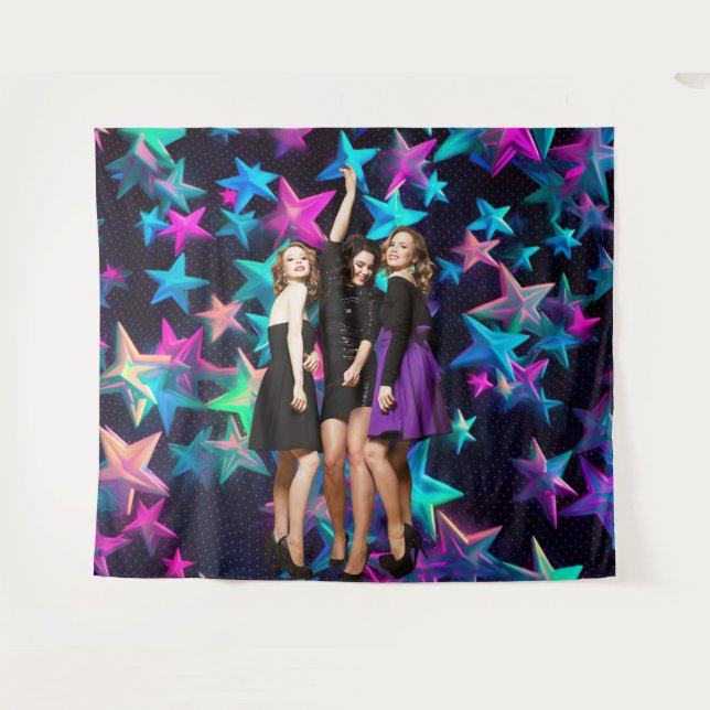 Party 90s Shot Starry Backdrop (Front (Horizontal))