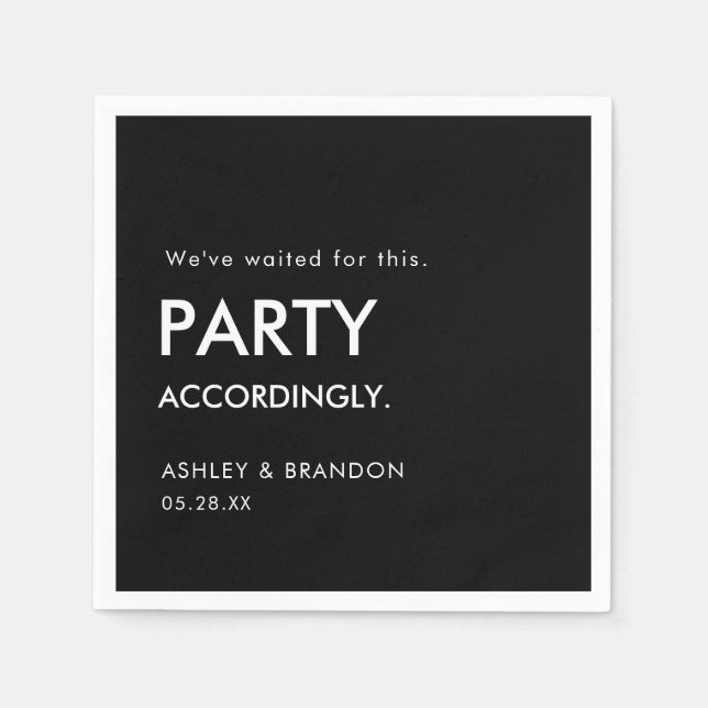 Party Accordingly Funny Wedding Bar Napkins (Front)
