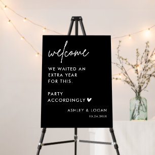 Party Accordingly Postponed Wedding Welcome Sign 