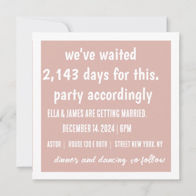 Party Accordingly Wedding Invitation (Front)