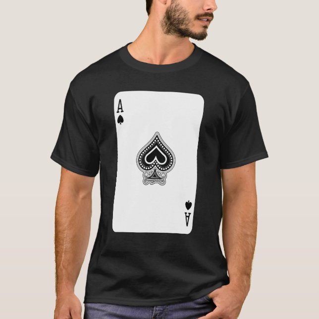 Party Ace Of Spades Poker Pro Lucky Player Winner  T-Shirt (Front)