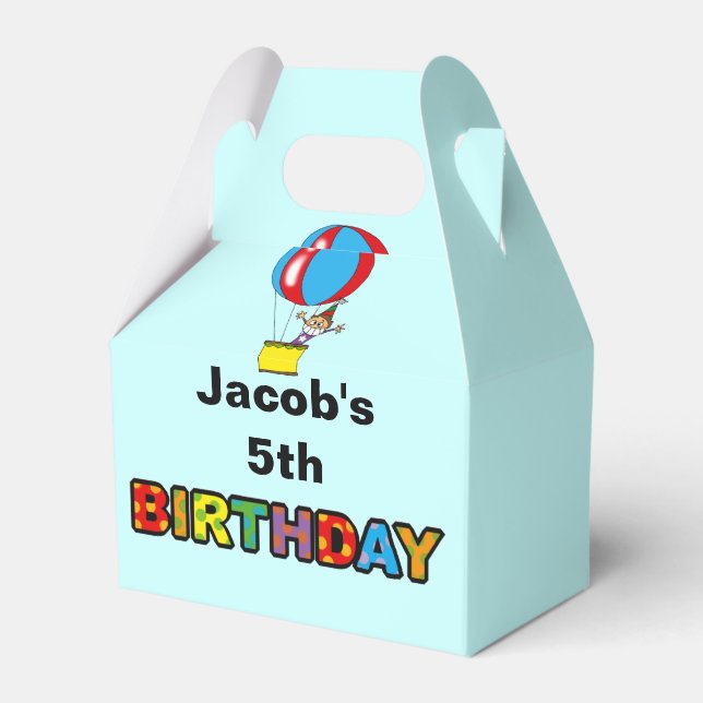 party air balloon kids birthday parties customized favor boxes (Front Side)