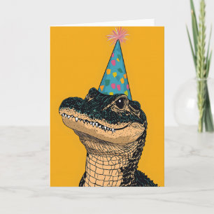 Party Alligator Birthday Celebration Fun Card