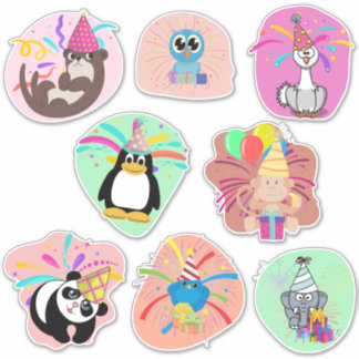 Party Animal 8 Pack Collection Sticker