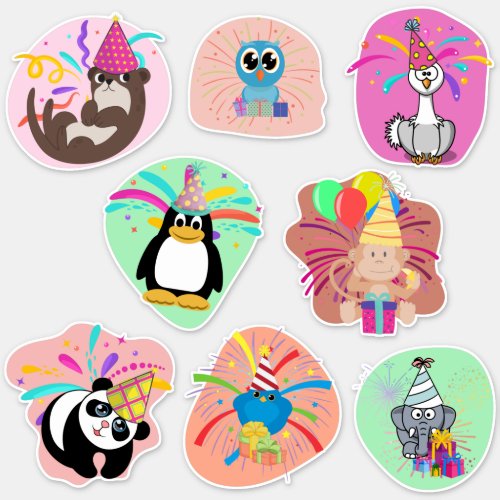 Party Animal 8 Pack Collection Sticker