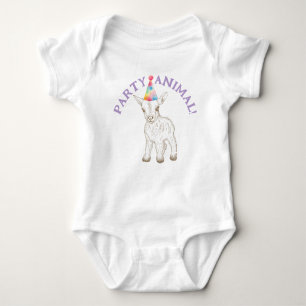 Party Animal Baby Bodysuit – Funny Goat 1st Outfit