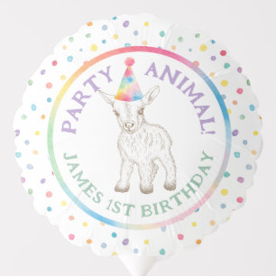 Party Animal Baby Goat Balloon 1st Birthday Decor