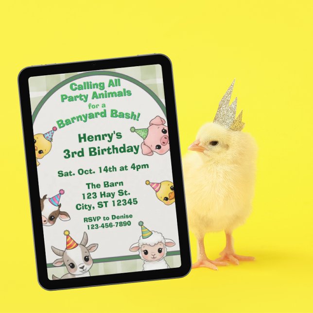 Party Animal Barnyard Bash Birthday Invitation (Creator Uploaded)