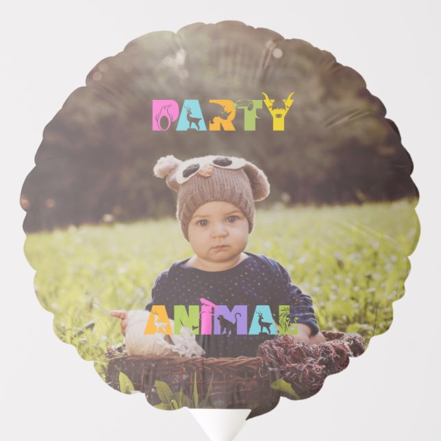 Party Animal Birthday Custom Photo Balloon (Front)