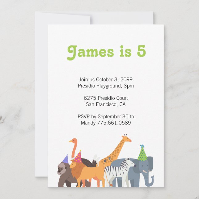 Party Animal Birthday Party invitation (Front)