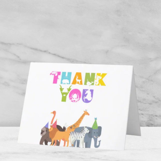 Party Animal Birthday Personalized Photo Thank You Card (Party Animal Birthday Thank You Note)