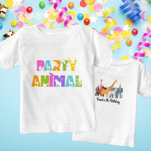Party Animal Birthday White Zoo Safari Shirt