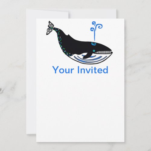 Party animal _Blue whale _ Animal lover _ nature _ Invitation