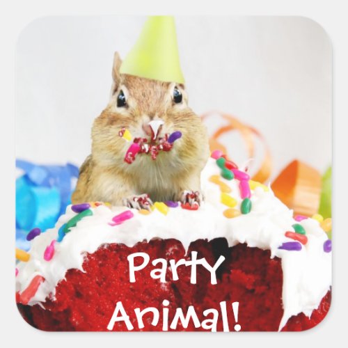 Party Animal Chipmunk Sticker