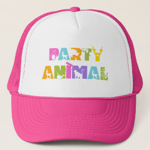 Party Animal Colorful Pink Trucker Hat