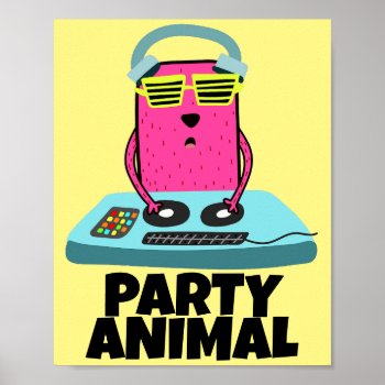Party Animal Cool Dj Dog Poster by Crosier at Zazzle
