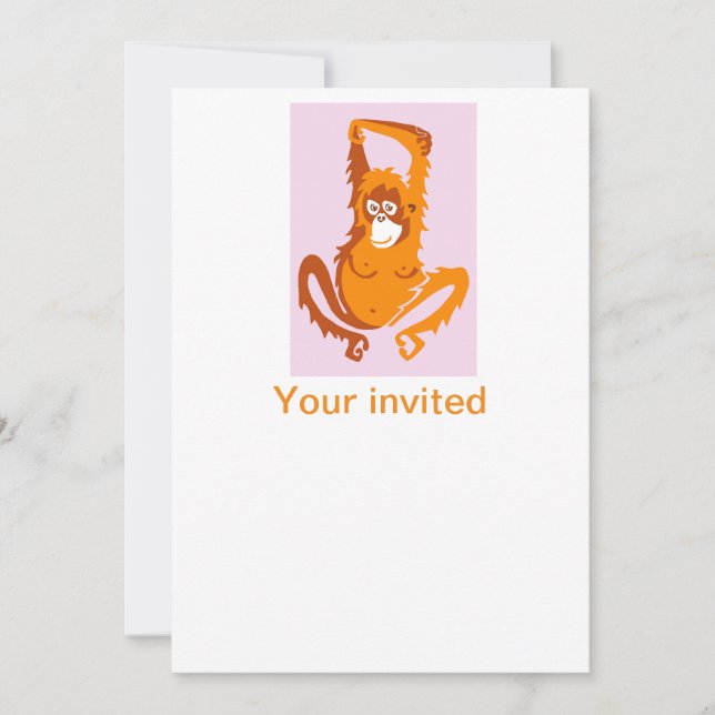 Party animal! -Cool - ORANGUTAN - Wildlife Borneo Invitation (Front)