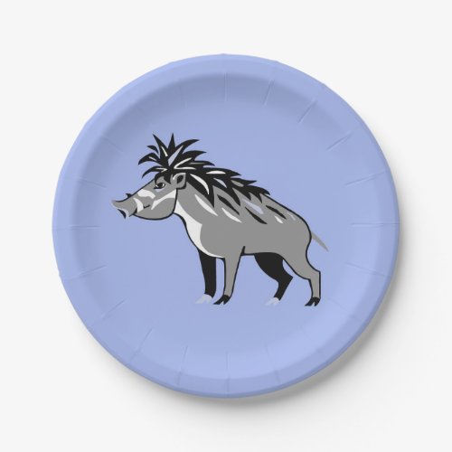 Party animal Cool WARTY PIG _Endangered animal _ Paper Plates