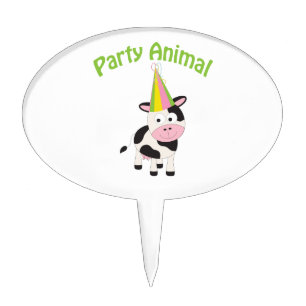 Party Animal cow Cake Topper