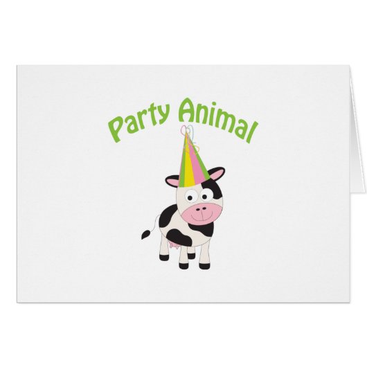 Party Animal cow Cards (Front Horizontal)