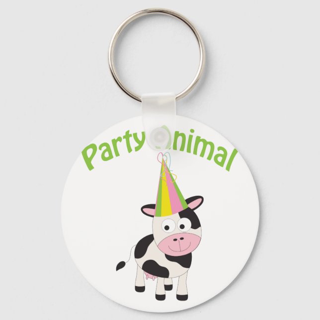 Party Animal cow Keychain (Front)