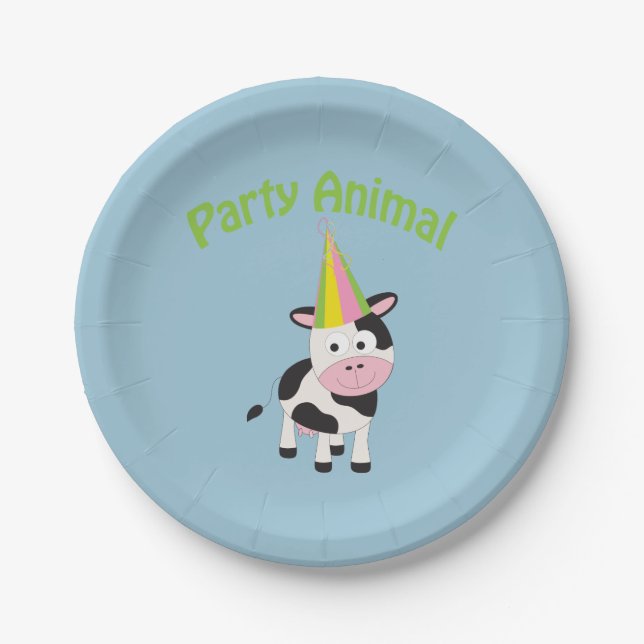 Party animal! Cow Paper Plates (Front)