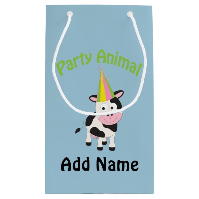 Party animal! Cow Small Gift Bag (Back)