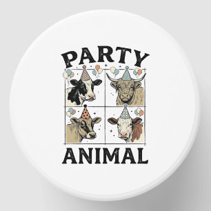 Party Animal Cow Vintage Engraving T-Shirt Design_ Mini Candle Favors