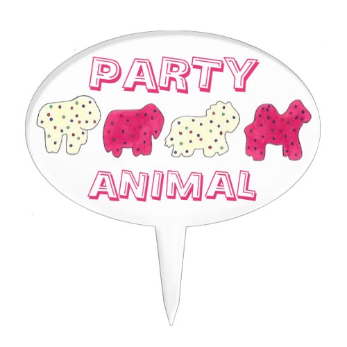 PARTY ANIMAL Crackers Cookies Circus Zoo Birthday Cake Topper