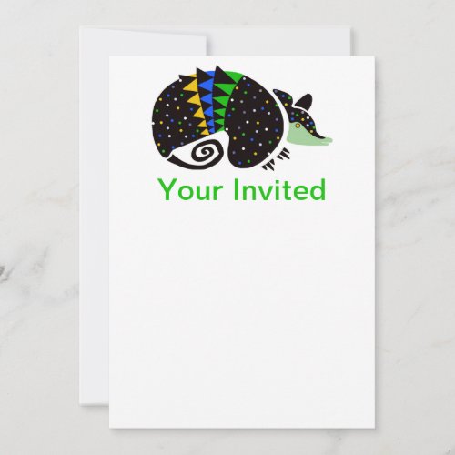 Party animal _Cute Armadillo _wildlife Invitation