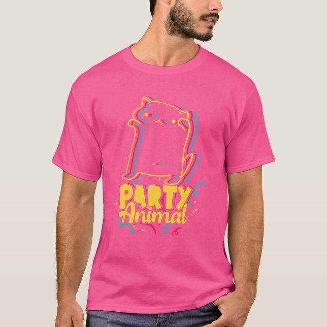 Party Animal Disco Dancing Cat Meme T-Shirt (Front)