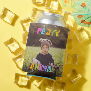 Party Animal Favor Custom Photo  Can Cooler